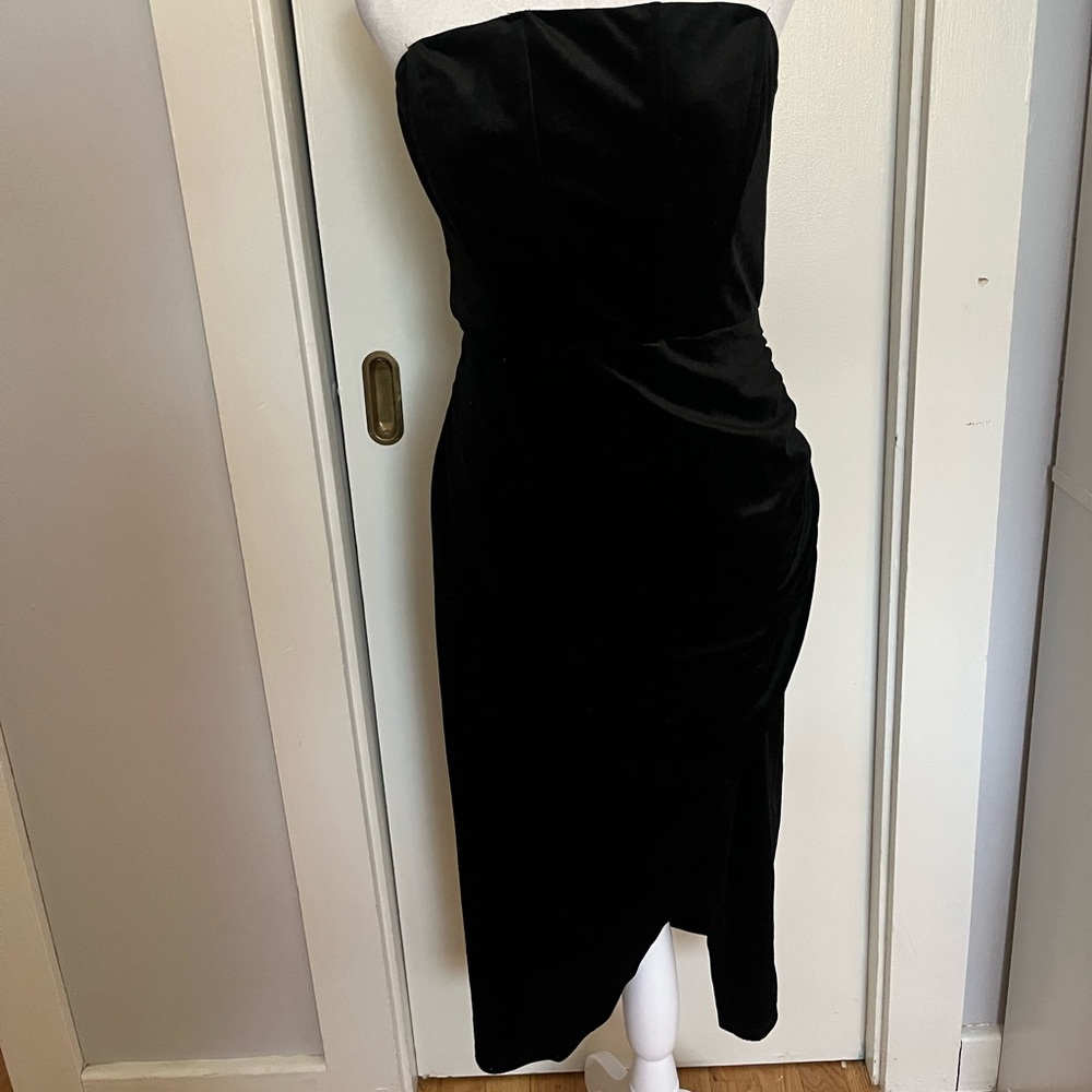 Black Velvet Corset Midi Dress